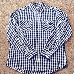 Paper Denim & Cloth blue/white button down shirt EUC size M